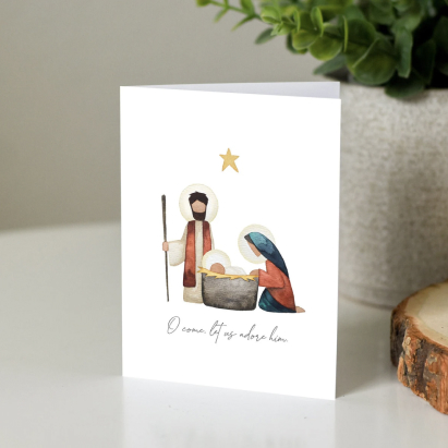 Religiously themed Christmas card idea.