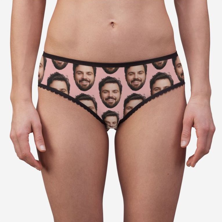 Custom Face on Underwear Multi Faces Circles High-Cut Brief Panty