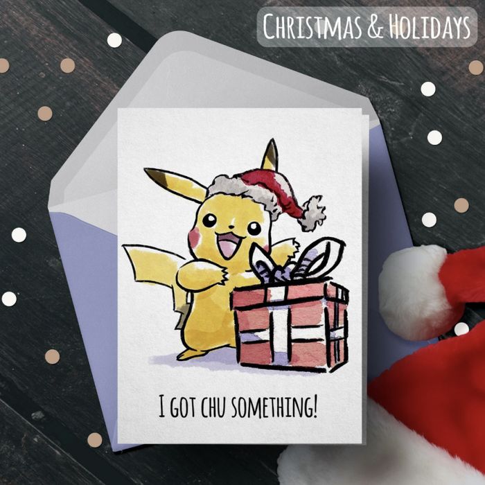 Funny Christmas Cards - Pokémon Pikachu Christmas Card