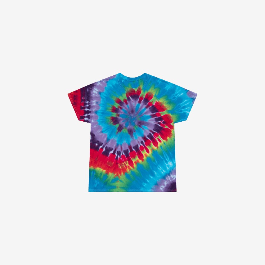 Tie-Dye Color Combos From Printify - Red, Purple, Blue, Yellow, and Green