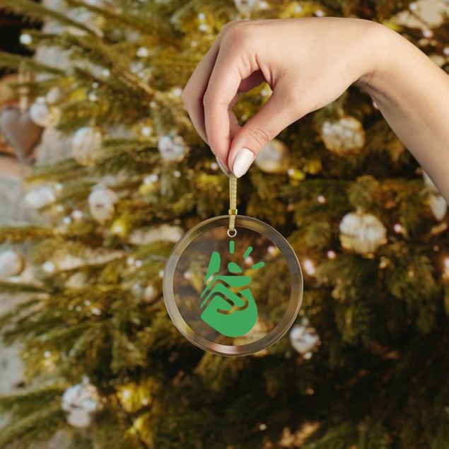 Handcrafted Glass Clear Round Christmas Tree Balls Ornaments Pack of 1 piece