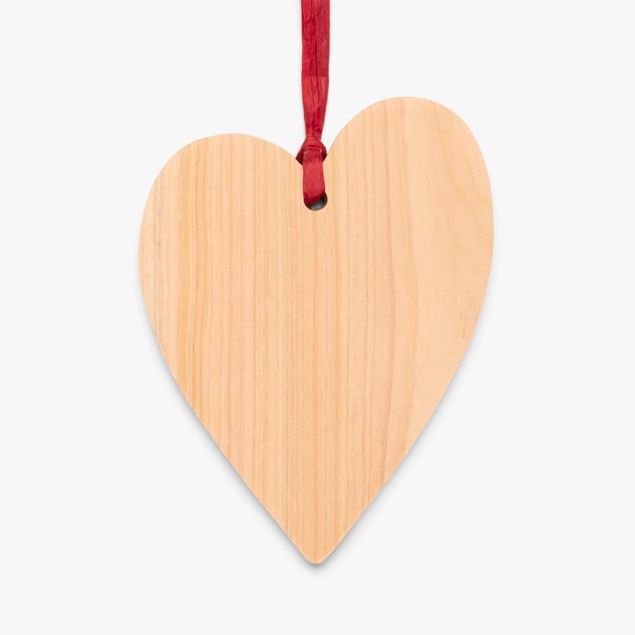 Pieces Of Her Heart Personalized Natural Wood Ornament