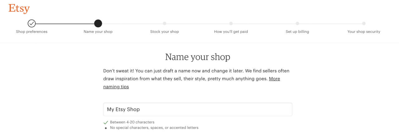 How to Start an Etsy Shop - Etsy Store Name
