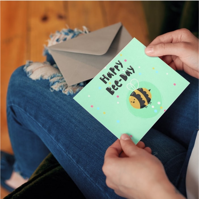 Happy Bee-Day Birthday Greeting Card
