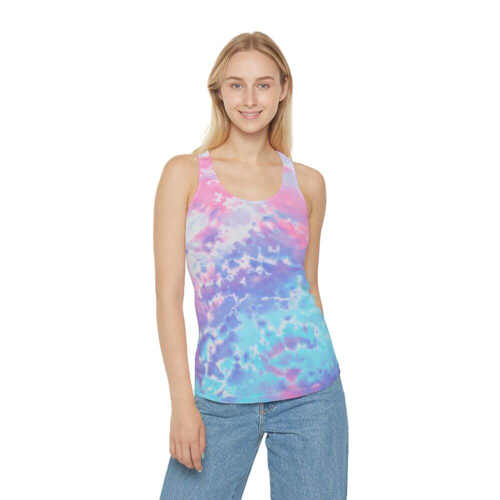 All-over Print V-neck Sleeveless Jersey Tank Top - Print On Demand