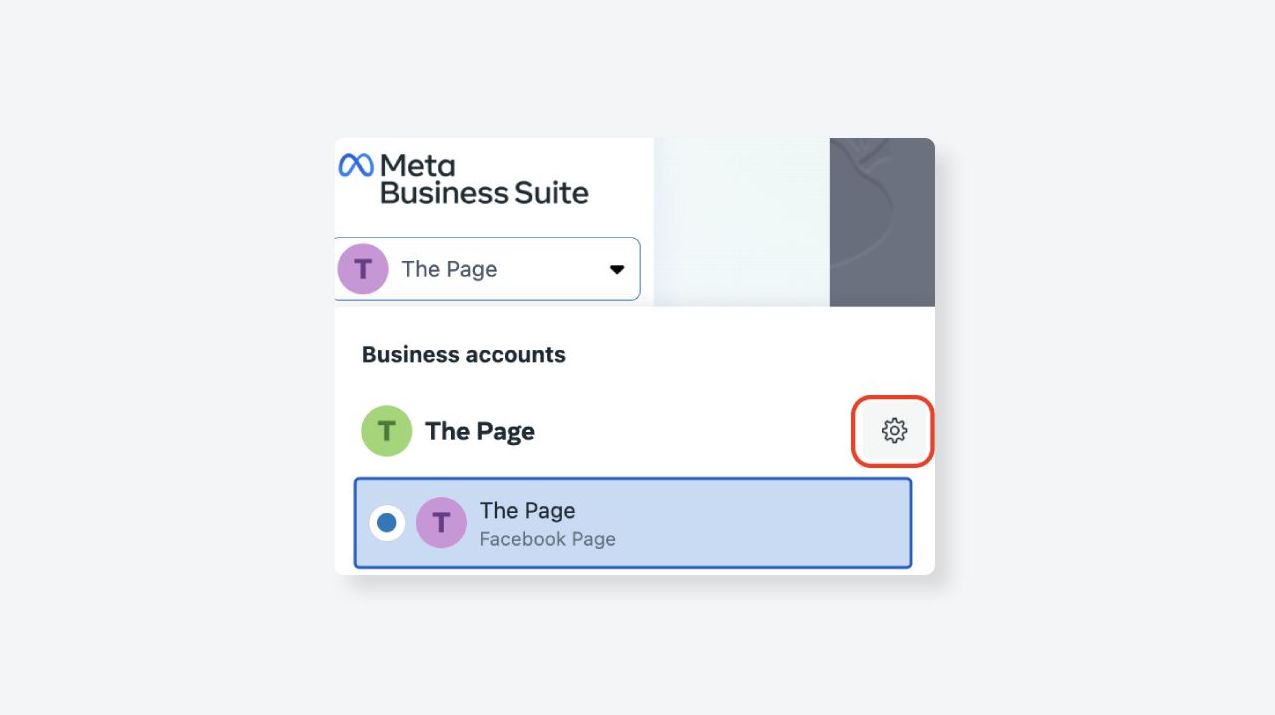 Facebook Business Account - Settings from the Meta