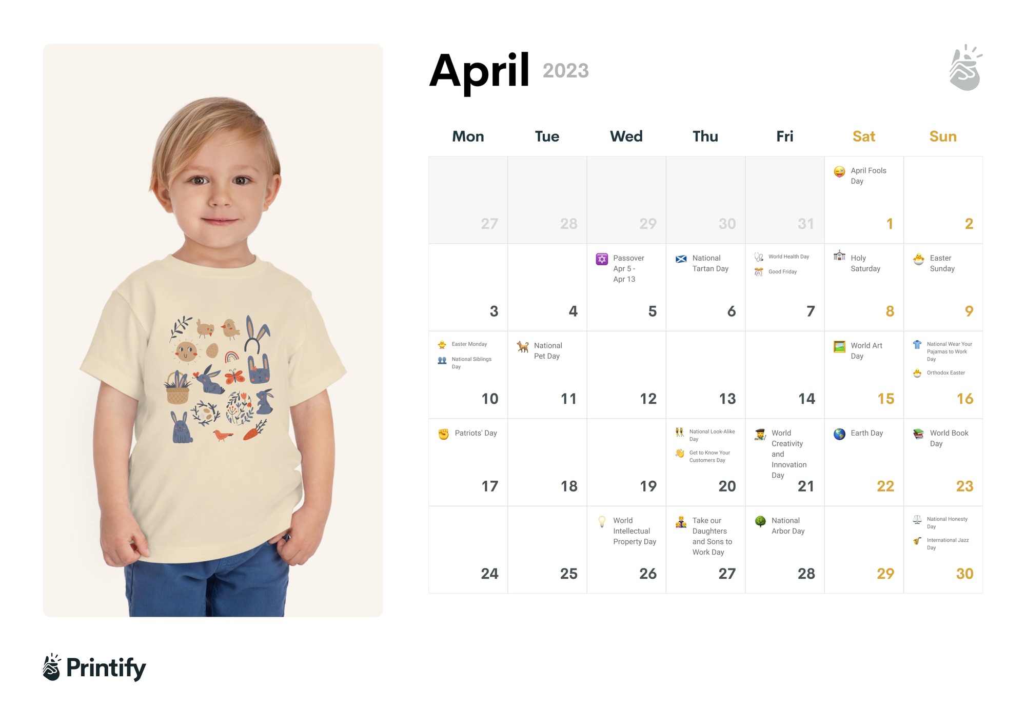 Marketing Calendar 2022 - April