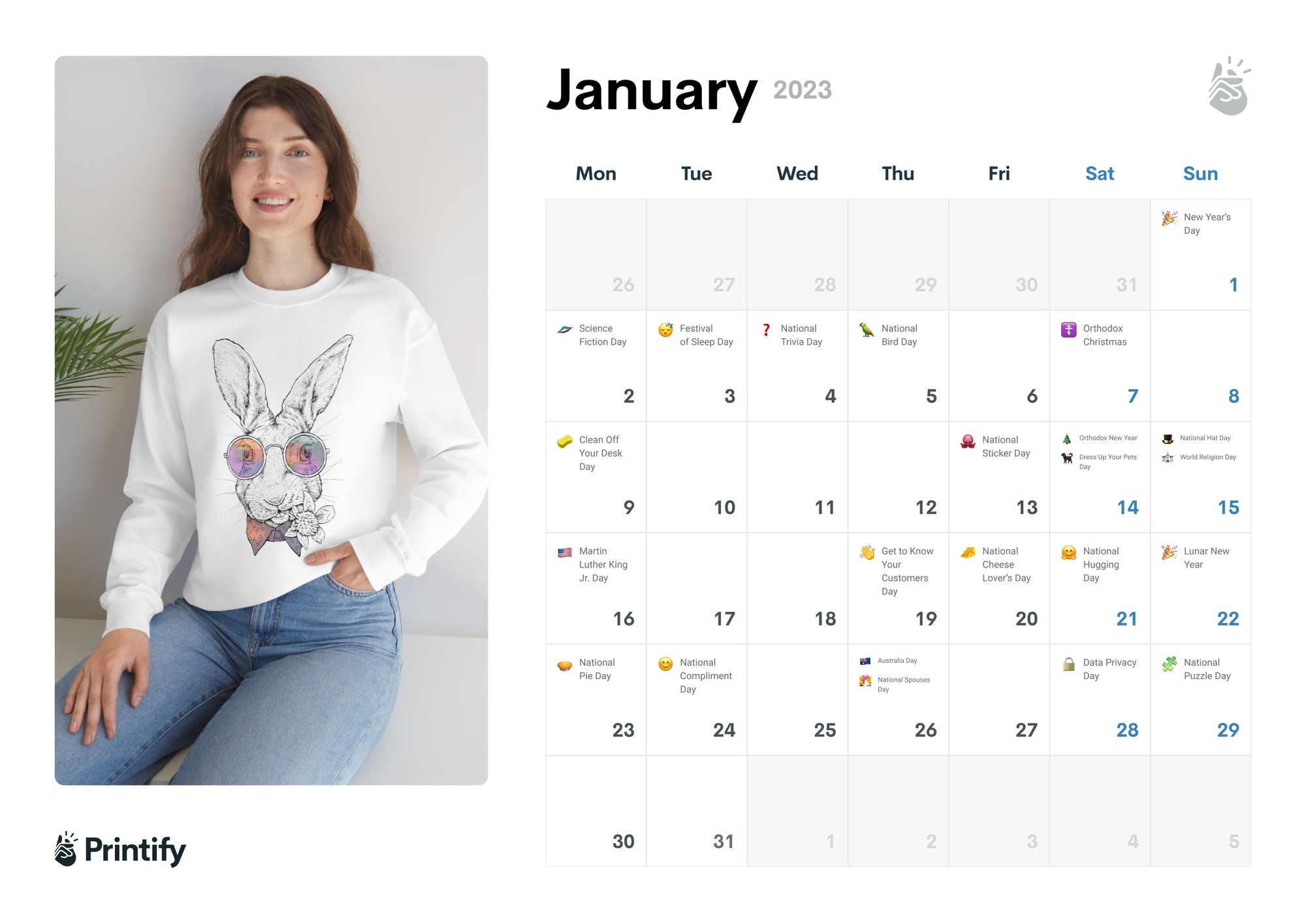 Marketing Calendar 2022 - January