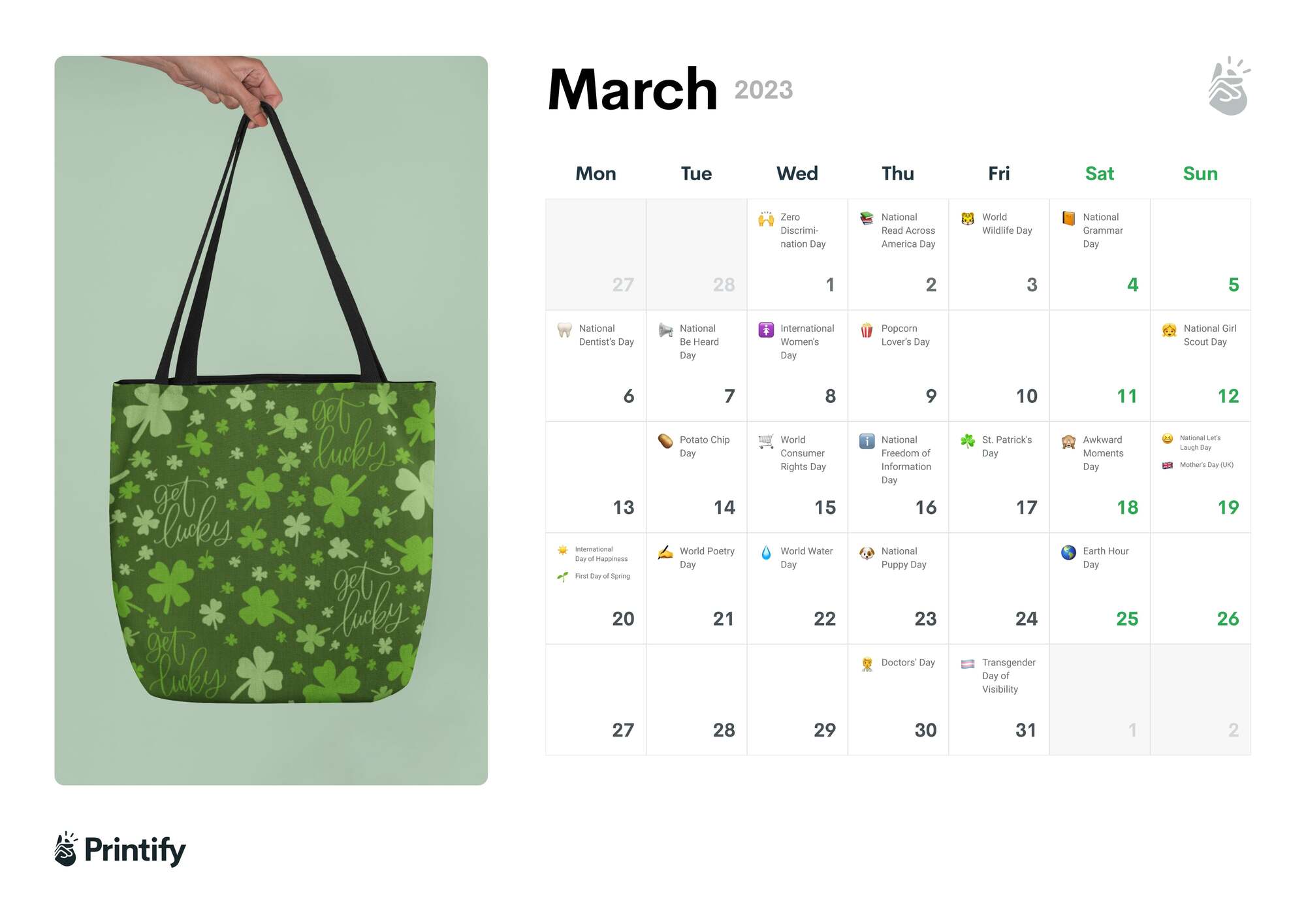 Marketing Calendar 2022 - March