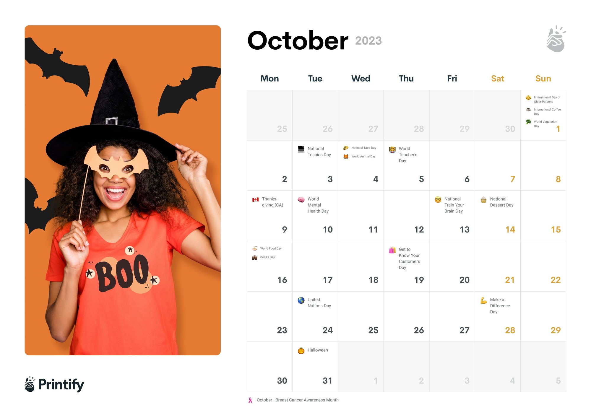 Marketing Calendar 2022 - October