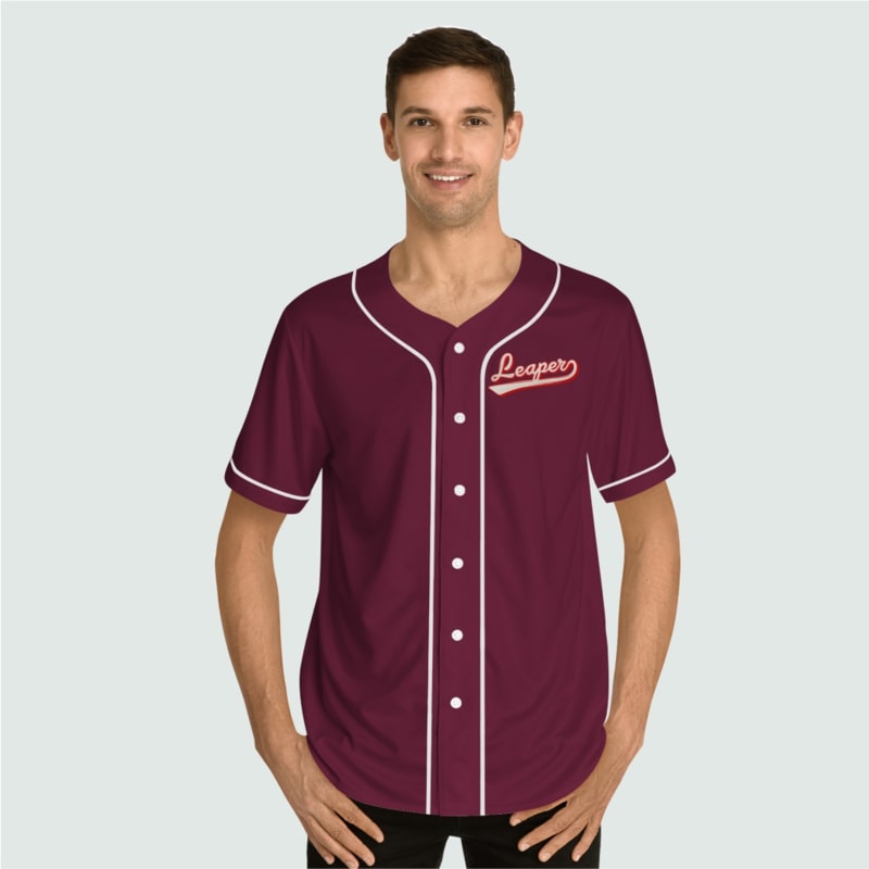 Mens Team Sports Printable Blank Baseball Jersey Collar Button Up