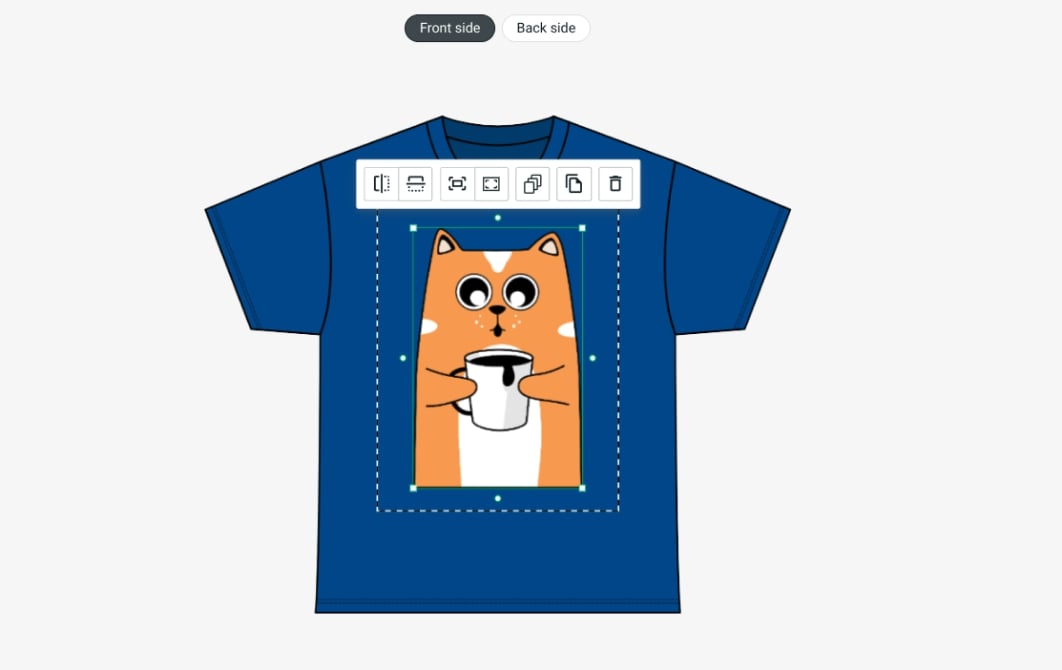 Example of a design being applied to a t-shirt in Printify's Mockup Generator.
