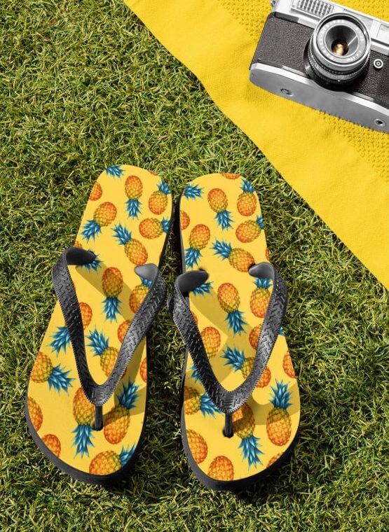 Custom printed flip store flops