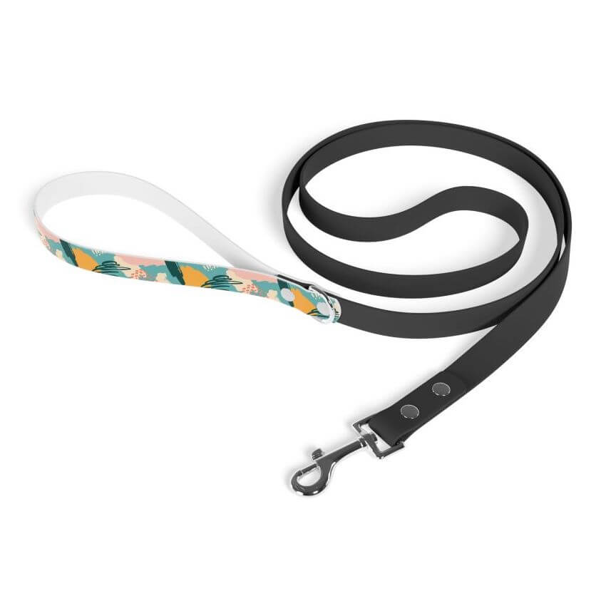 Custom dog leash in colorful print