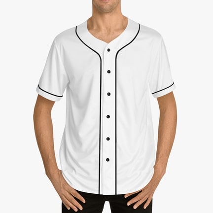 Mens Team Sports Printable Blank Baseball Jersey Collar Button Up