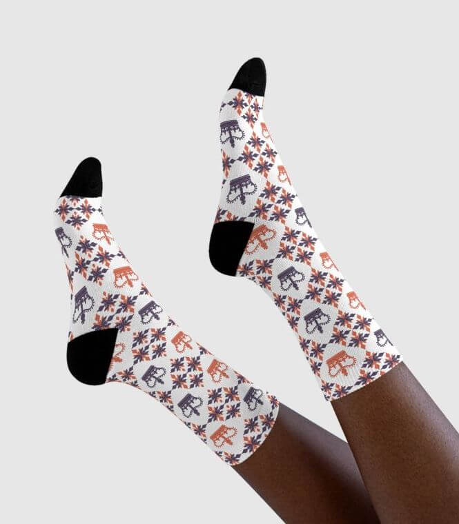 Customized Logo Women Tight Stocking Bottoming Socks Full Print