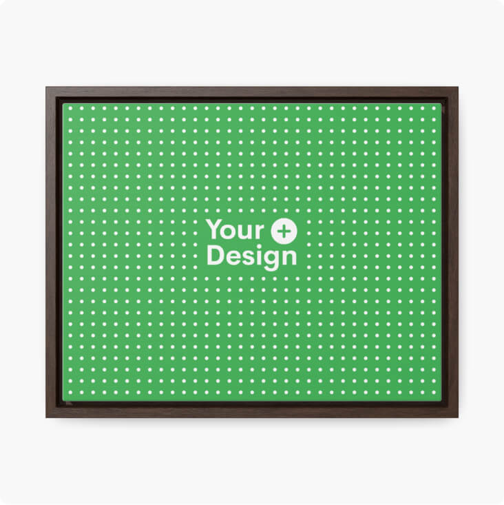 A mockup image of a framed canvas with a design placeholder.