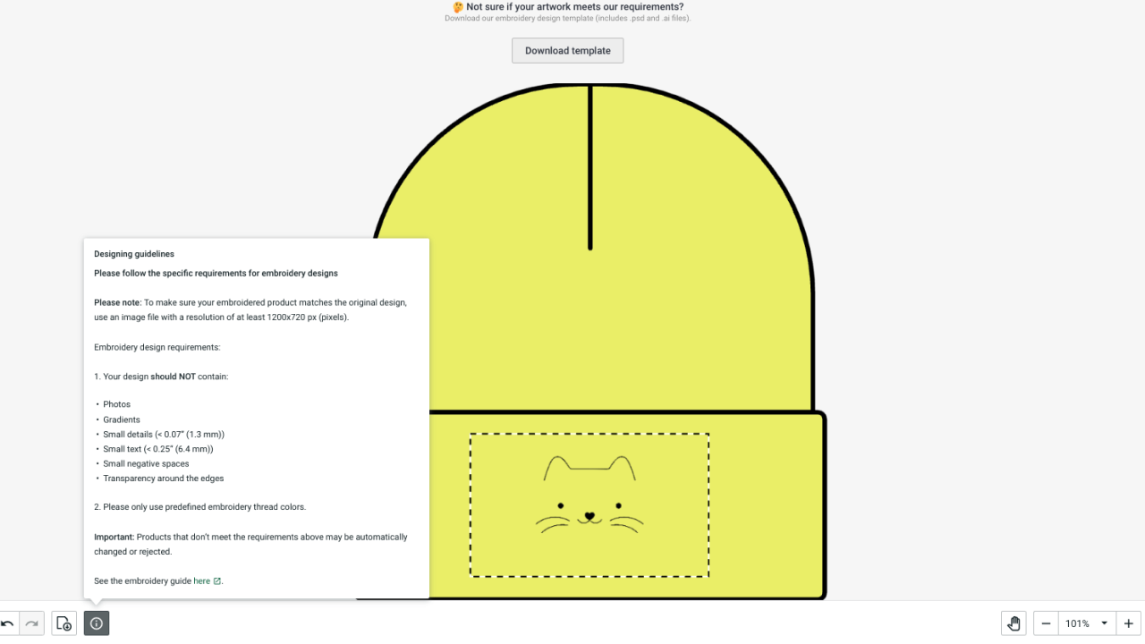 Example of how to put a logo on a hat in Printify's Mockup Generator.