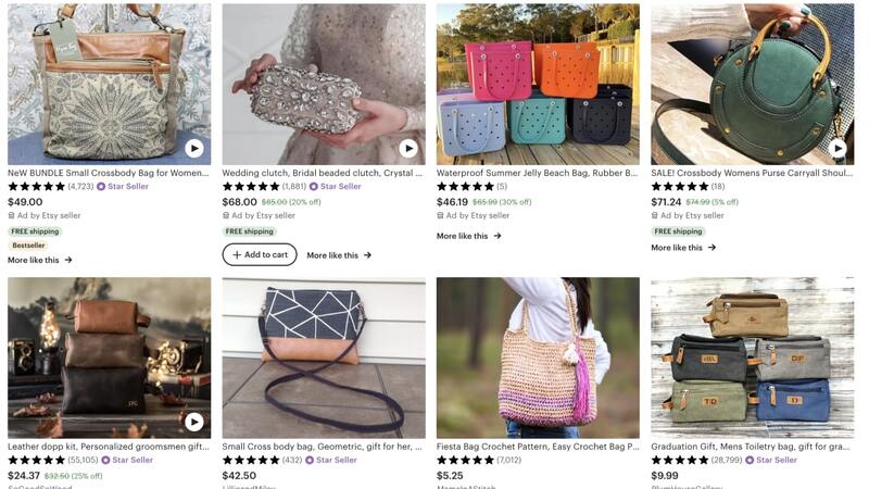 Etsy's top-rated bags and purses – cross-body bags, bridal clutches, beach bags, crochet bags, men's toiletry bags, and more.