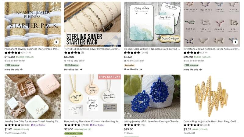 Etsy's top-rated jewelry listings – zodiac necklaces, sterling silver bracelets, adjustable rings, earring, and more.