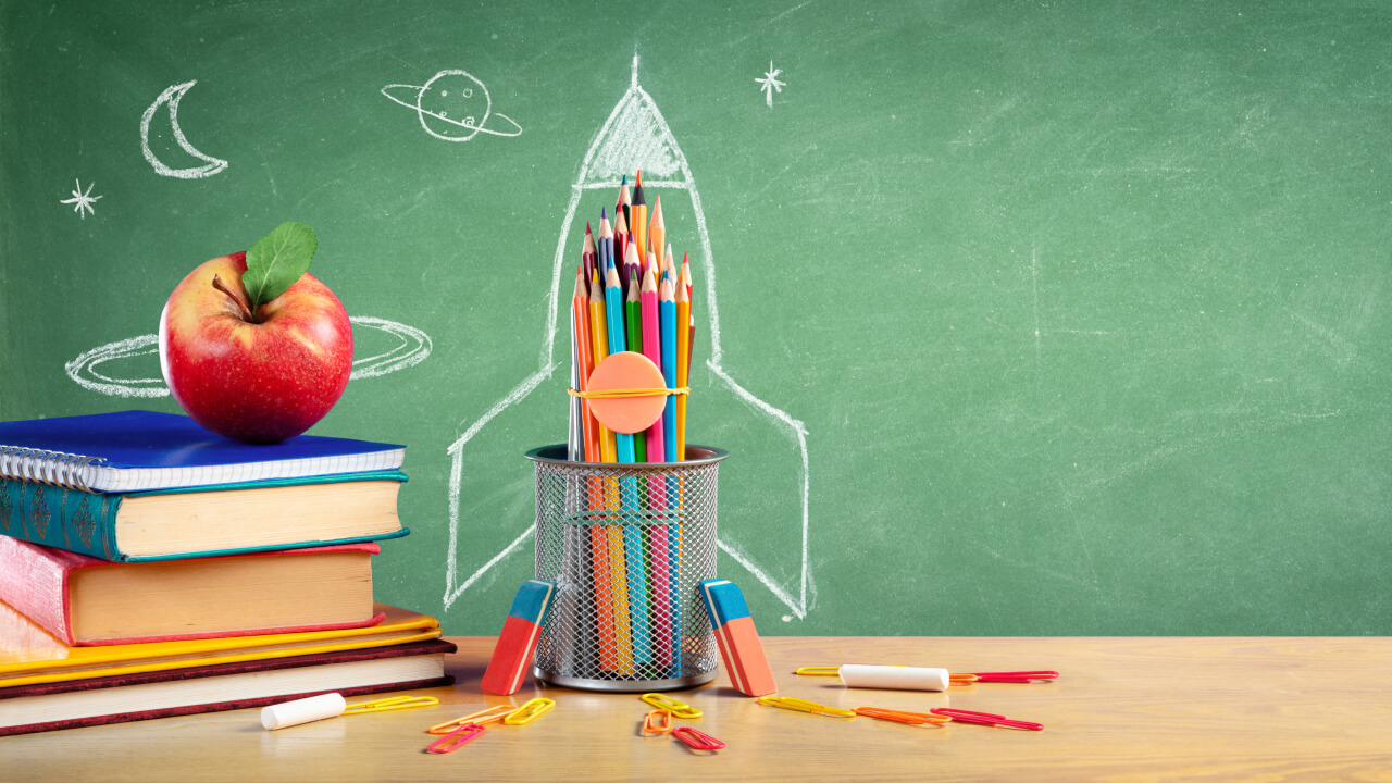 Back To School! How To Draw A Stack Of Books An Apple And Pencils 