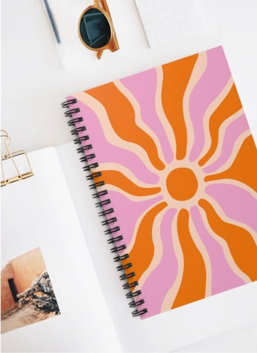 Minimalist Art Spiral Bound Coloring Book With Abstract Design