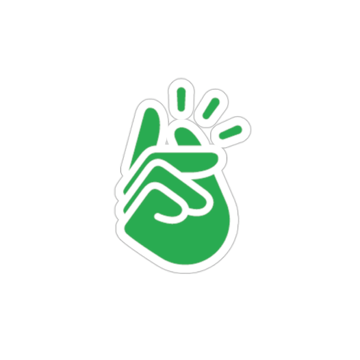 Kiss-cut sticker of Printify's light green snap logo.