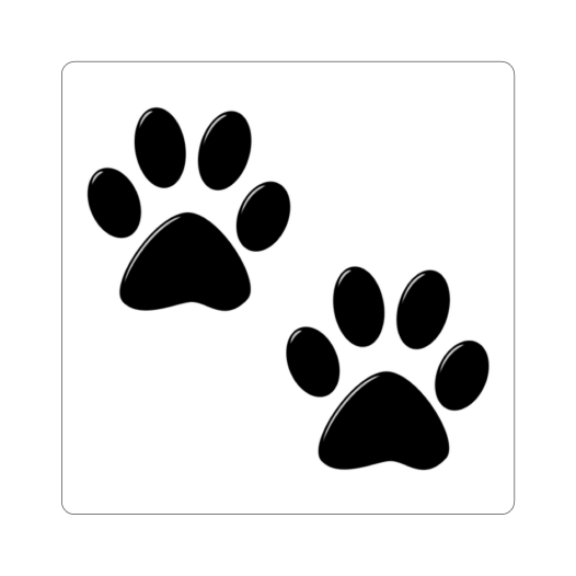 Kiss-cut sticker of two dog paw prints.