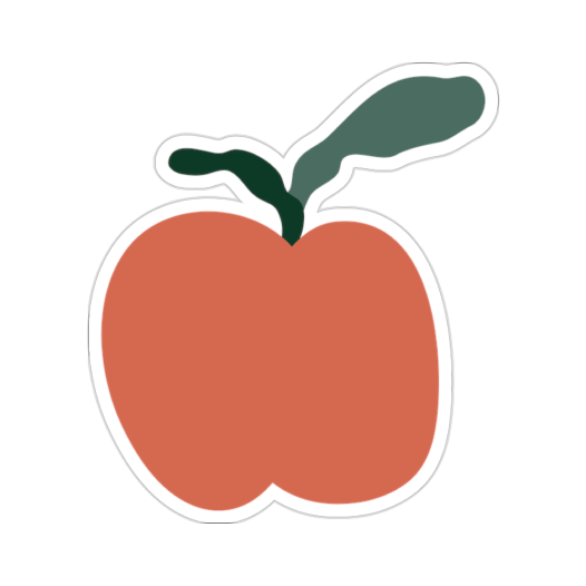 Kiss-cut sticker of a minimalistic orange.