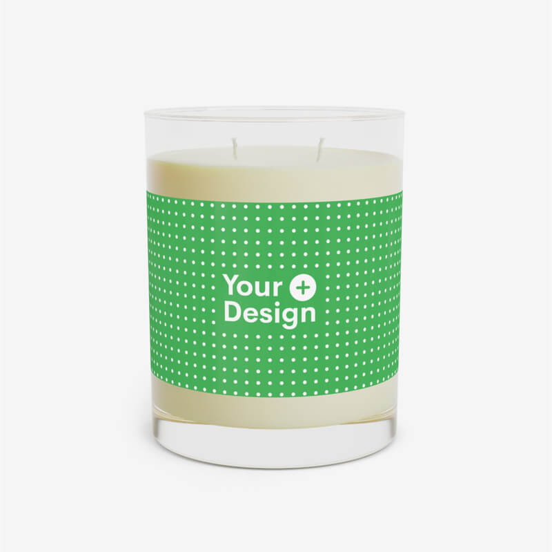 Double-wick scented candle with a customizable label ready for your design