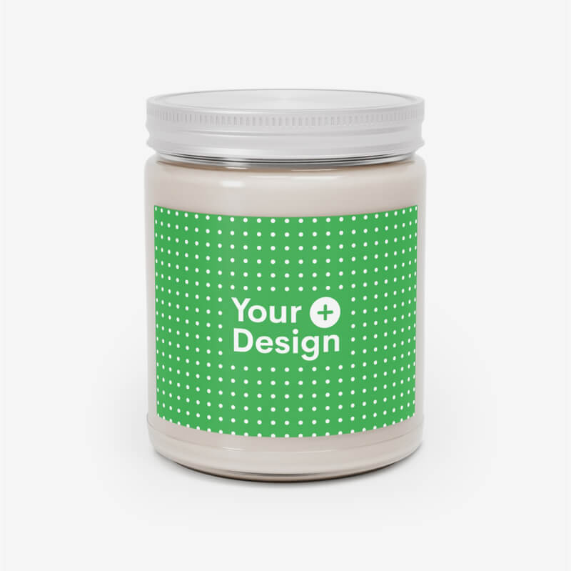 Scented eco-friendly candle with a lid and a customizable label ready for your design
