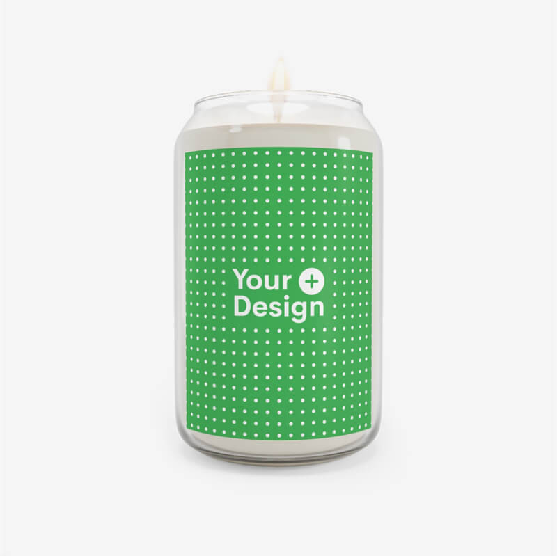 Large scented candle with a customizable label ready for your design