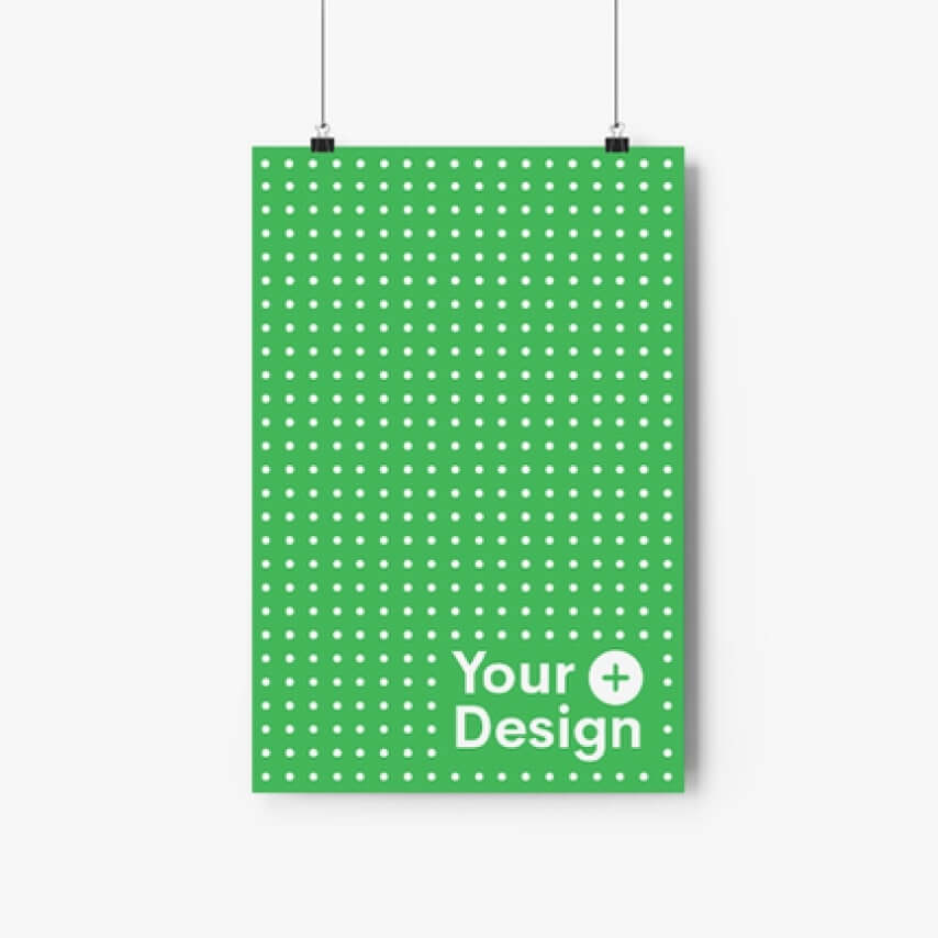 Premium Matte Vertical Posters with an “Add Your Design” placeholder.