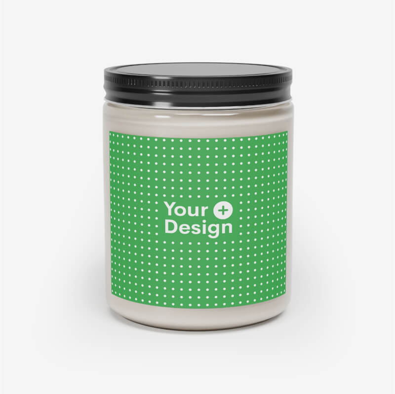 Scented vegan candle with a lid and a customizable label ready for your design