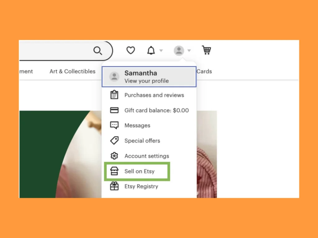 Open an Etsy account