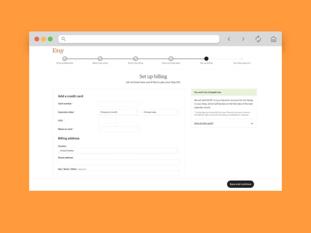 Set up your billing method