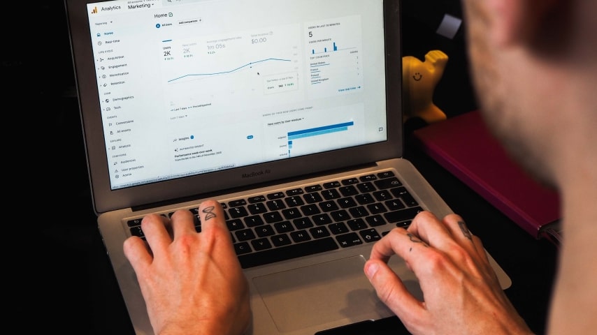 Laptop with Google Analytics on.