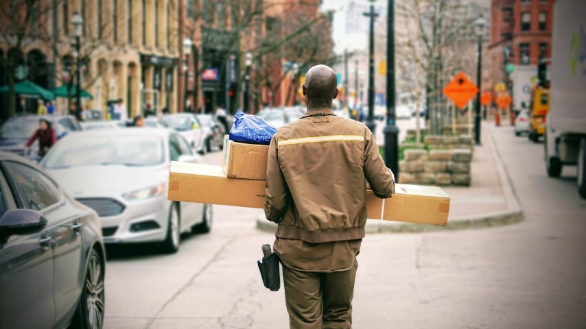 A man carrying packages.