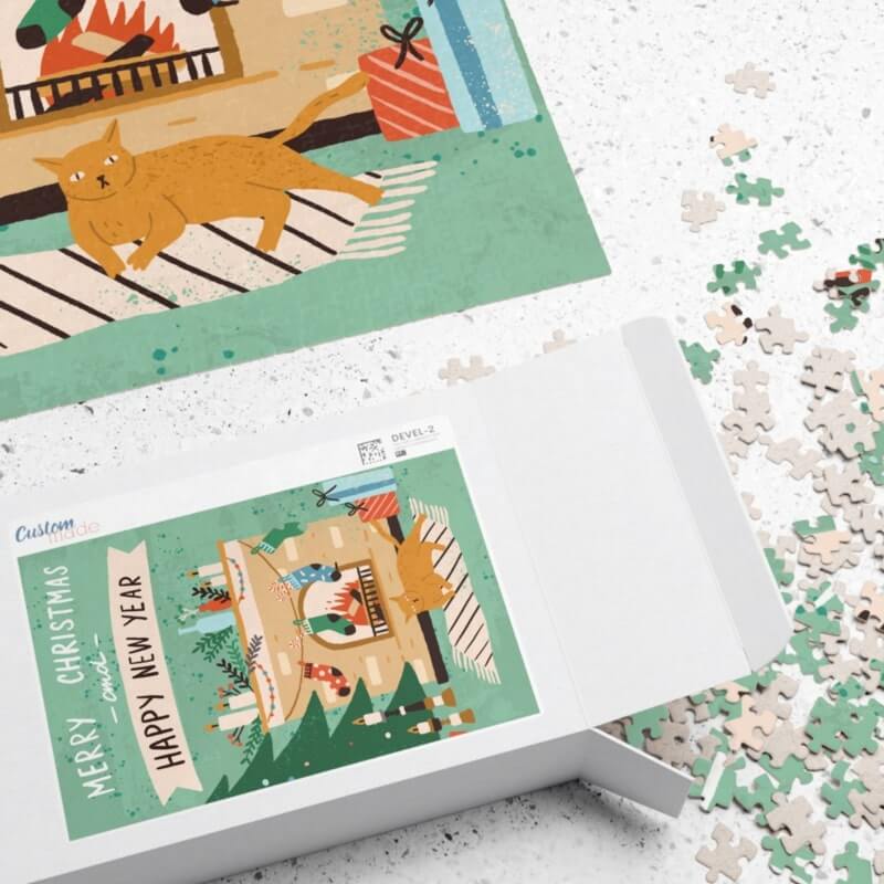 A custom illustrated Christmas puzzle.
