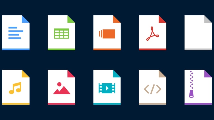 A collection of different file type icons.