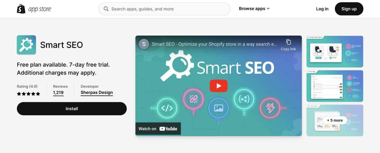 Shopify SEO apps: SmartSEO.