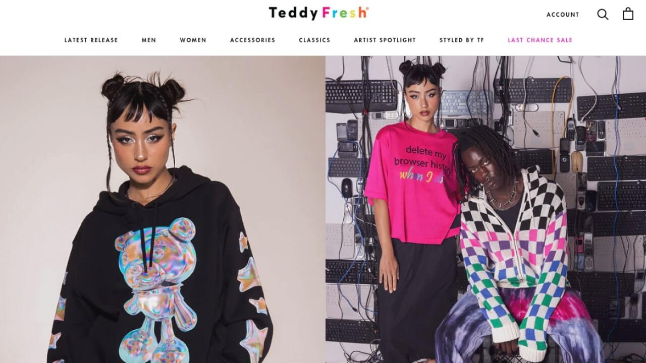 The home page of the Teddy Fresh store.
