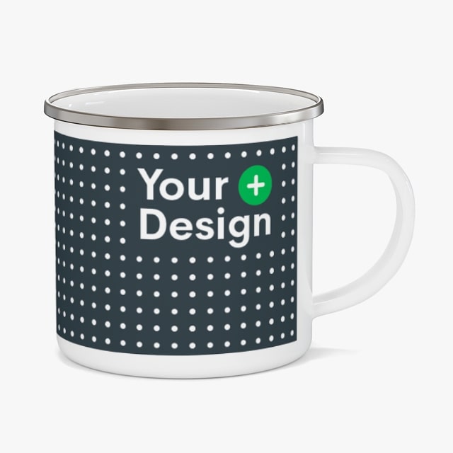 Modern Polka Dot Personalized Coffee Mug - White