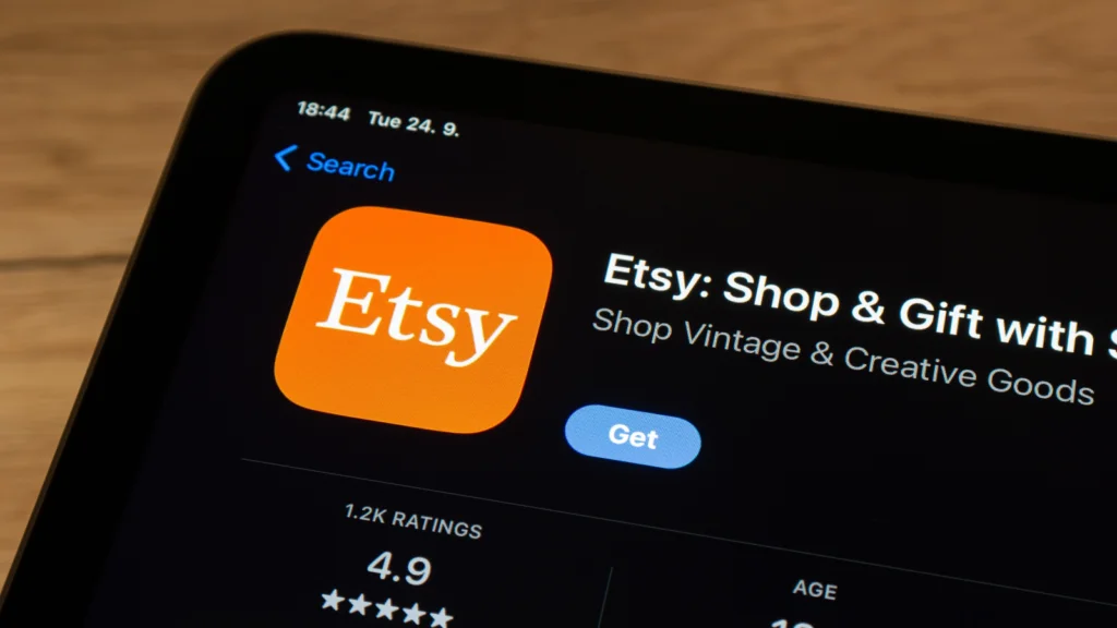 Etsy app on the phone.
