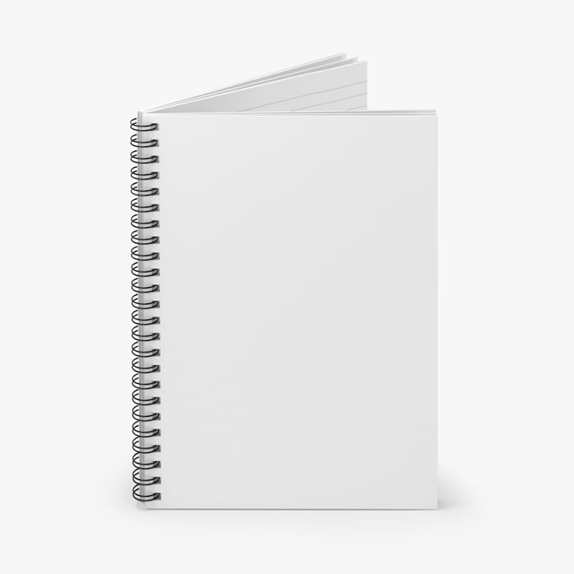 Premium Vector  Spiral bound notebook mockup horizontal blank sketchbook  template or mock up for your sketch vector illustration grey background