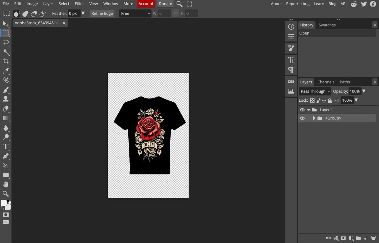 Free T-Shirt Design Software - Photopea