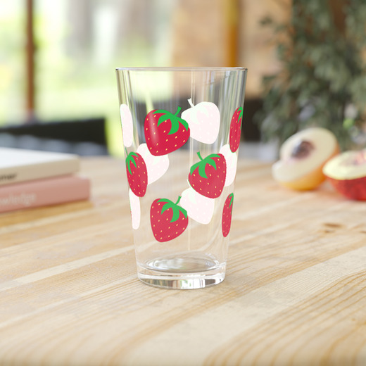 Pint glass with design Custom glassware 39