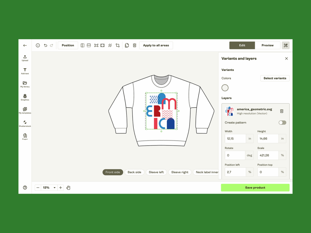 A screenshot mockup showing how to use Printify’s Product Creator.