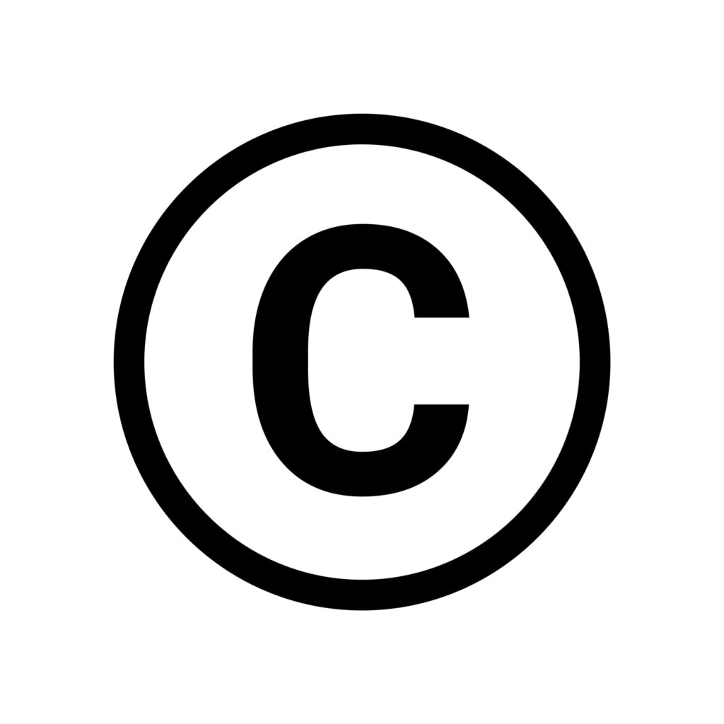 Copyright symbol – the letter “C” inside a circle.