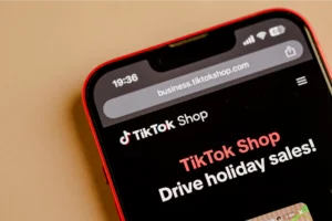 Holiday-themed TikTok shop display aimed at driving sales and attracting shoppers during the festive season.